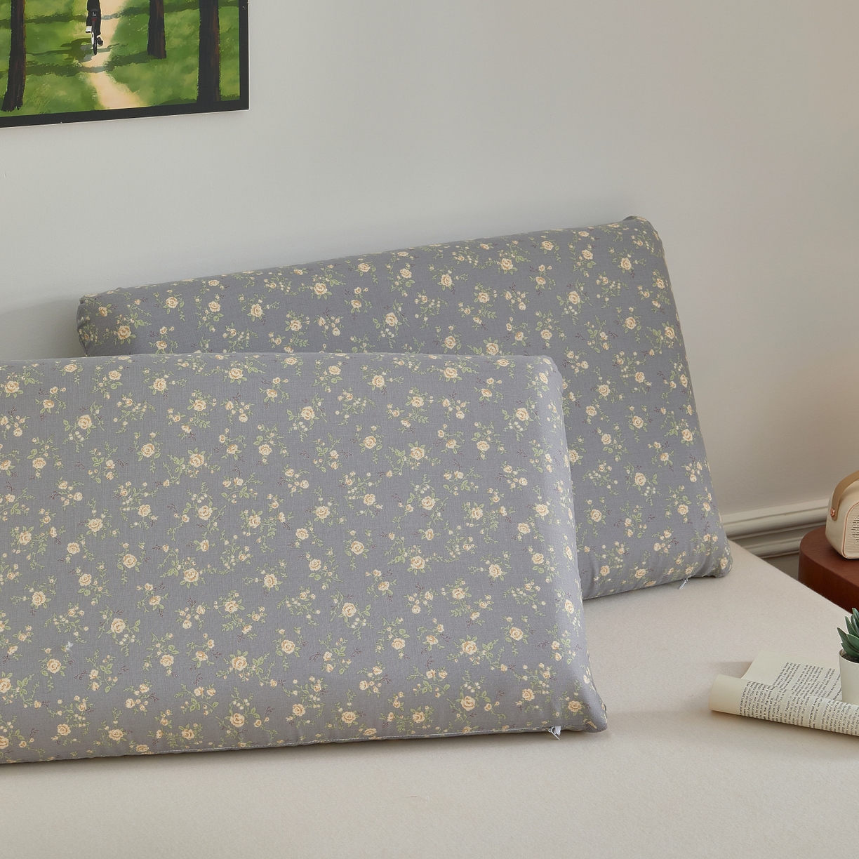 91家纺网 家纺一手货源 找家纺 百寐 2026新款全棉纯棉A类双层纱立体记忆深睡枕芯保护套42*70纯棉枕套 暮光之城