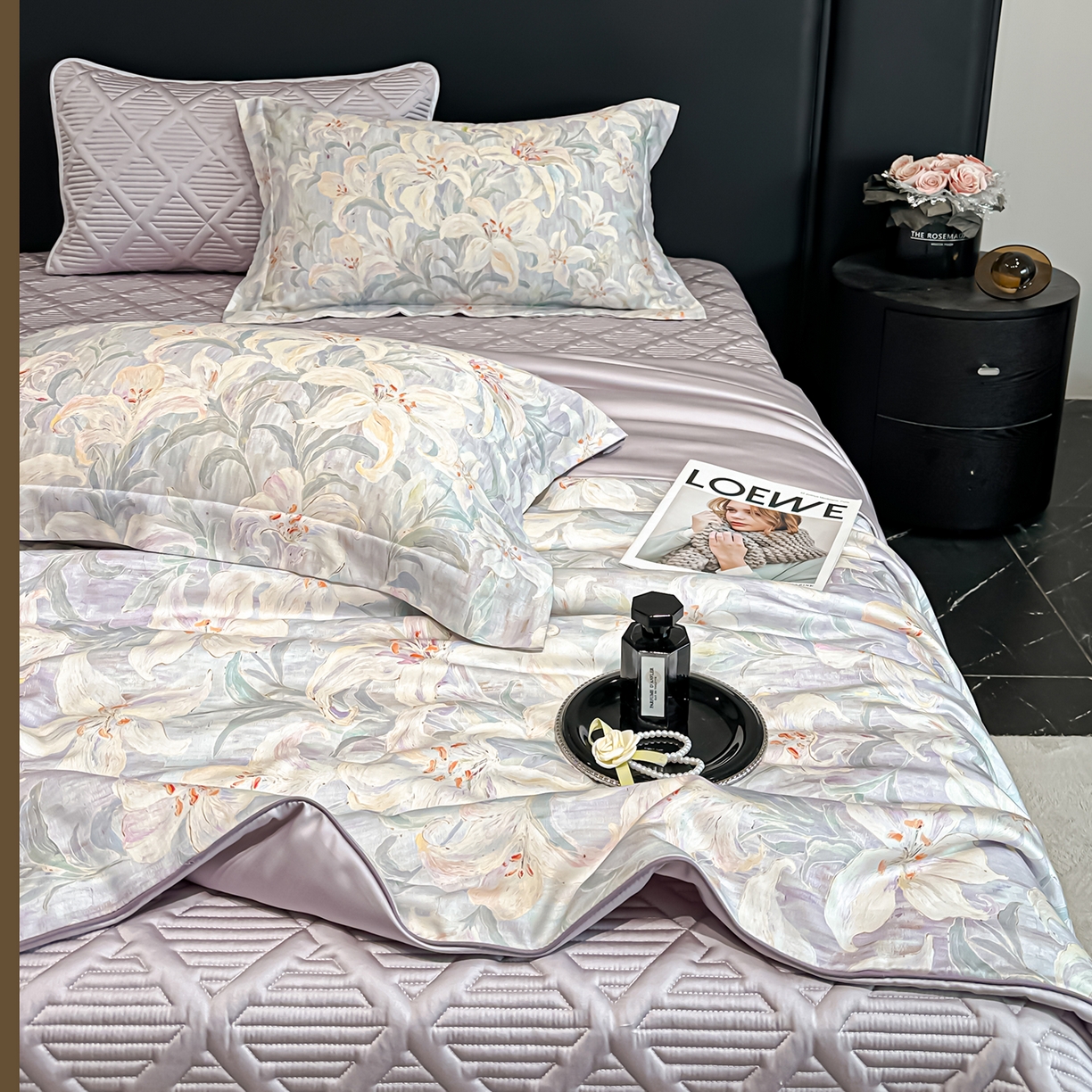 91家纺网 家纺一手货源 找家纺 吾诺家居 2026春夏新款数码印花莱赛尔天丝夏被夏凉被空调被-天印系列 春意