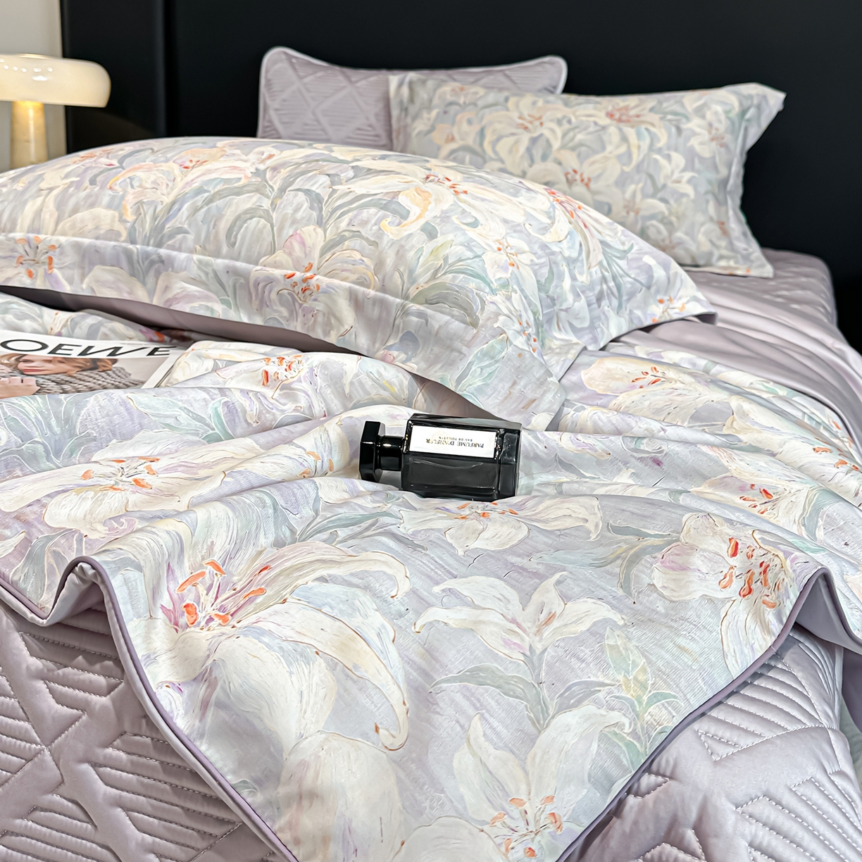 91家纺网 家纺一手货源 找家纺 吾诺家居 2026春夏新款数码印花莱赛尔天丝夏被夏凉被空调被-天印系列 春意