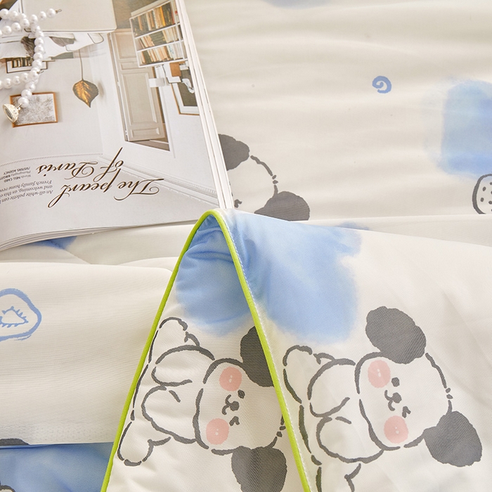 91家纺网 家纺一手货源 找家纺 董韵家纺 2026年新款凉感丝数码印花夏被 可爱狗