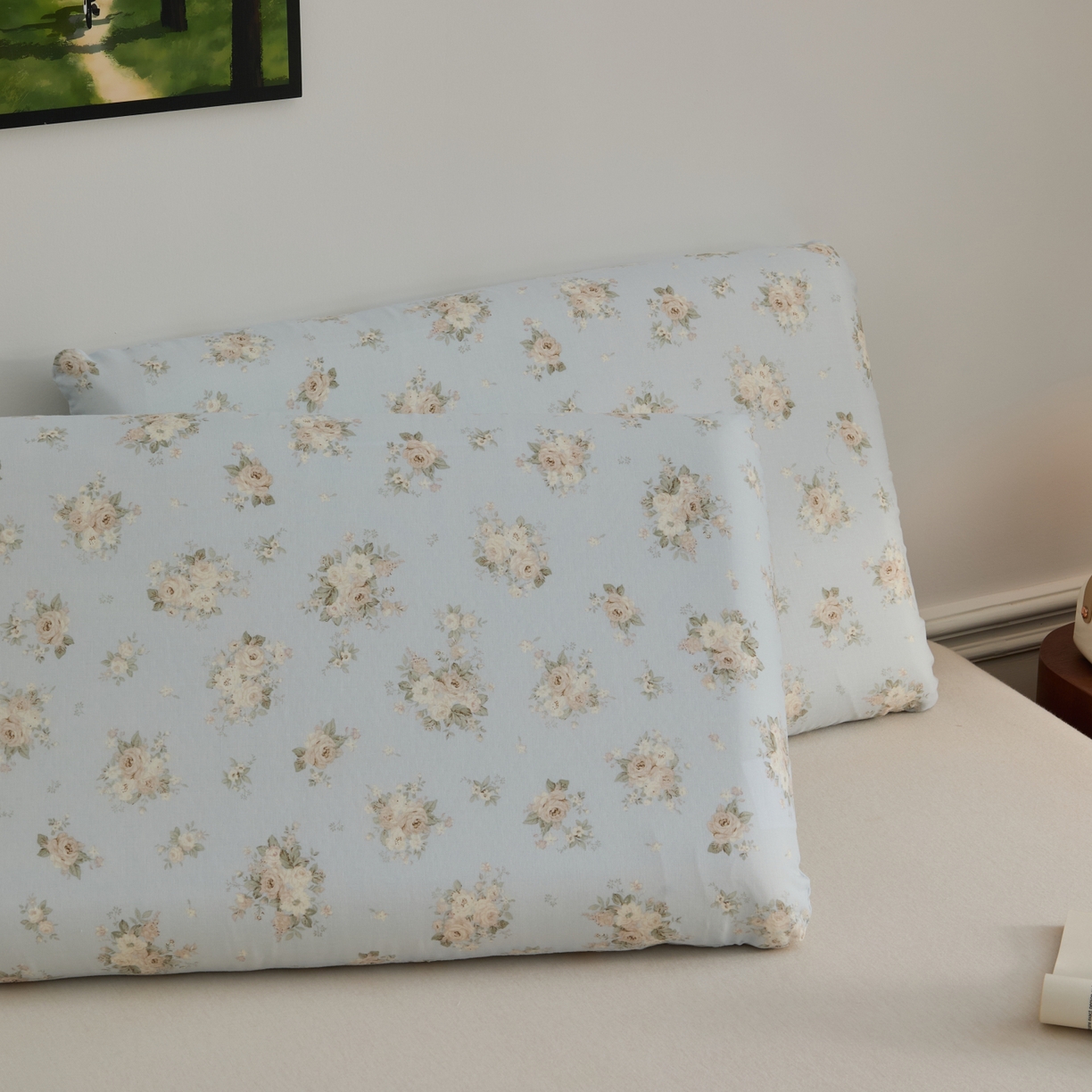 91家纺网 家纺一手货源 找家纺 百寐 2026新款全棉纯棉A类双层纱立体记忆深睡枕芯保护套42*70纯棉枕套 夏日微醺