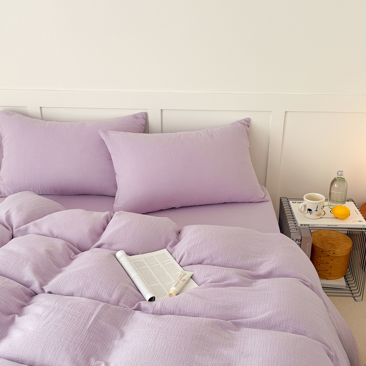 91家纺网 家纺一手货源 找家纺 （总）玖弘家居 2026新款糖果印花色系皱皱纱四件套系列