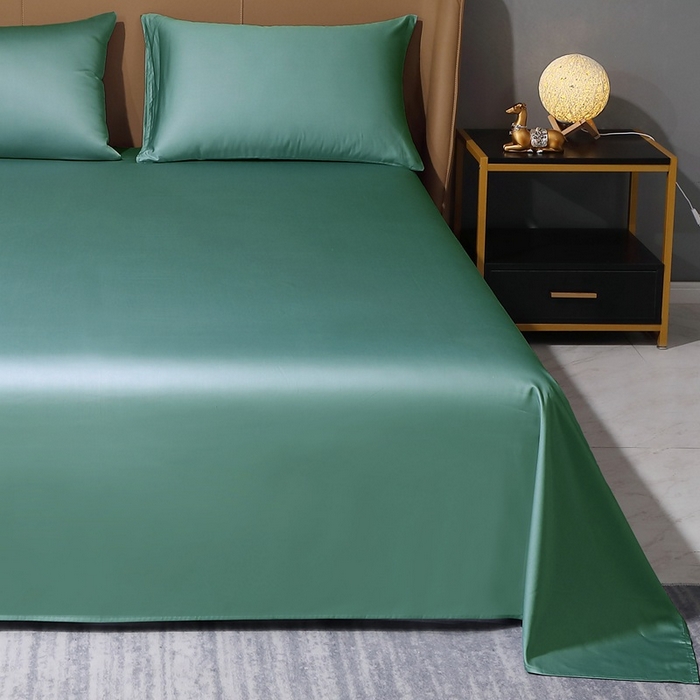 91家纺网 家纺一手货源 找家纺 晶缦家纺 2026新全棉A类纯棉100支贡缎长绒棉纯色多规格四件套-绮云系列 绮云-橄榄绿