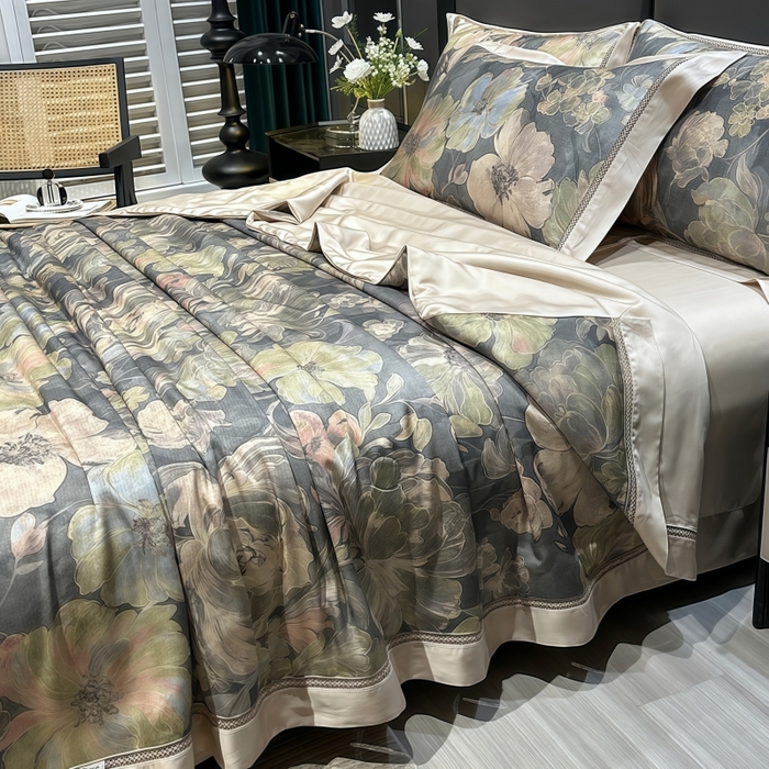 91家纺网 家纺一手货源 找家纺 （总）欧夏家纺 2026新款兰精天丝数码印花镂空夏被空调被夏凉被薄被子可机洗