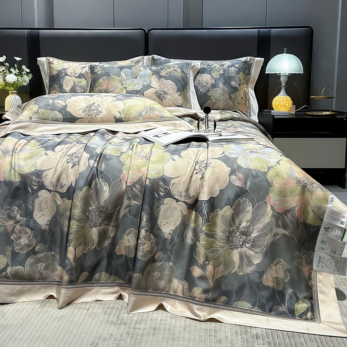 91家纺网 家纺一手货源 找家纺 （总）欧夏家纺 2026新款兰精天丝数码印花镂空夏被空调被夏凉被薄被子可机洗