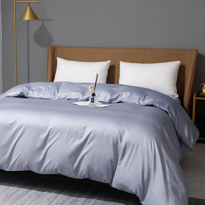 91家纺网 家纺一手货源 找家纺 晶缦家纺 2026新全棉A类纯棉100支贡缎长绒棉纯色多规格四件套-绮云系列 绮云-绫兰灰