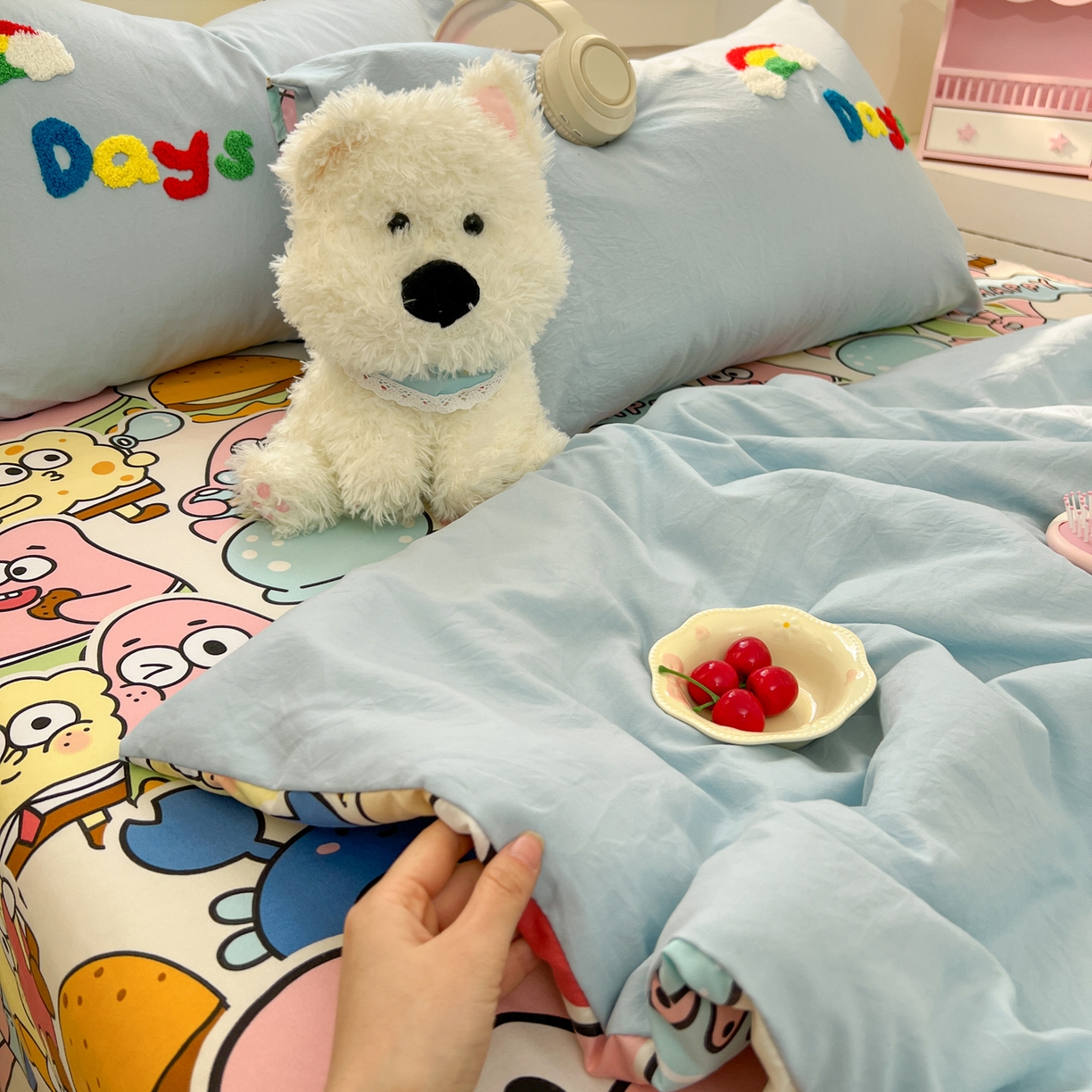 91家纺网 家纺一手货源 找家纺 （总）易辰美 2026新款水洗棉毛巾绣夏被四件套