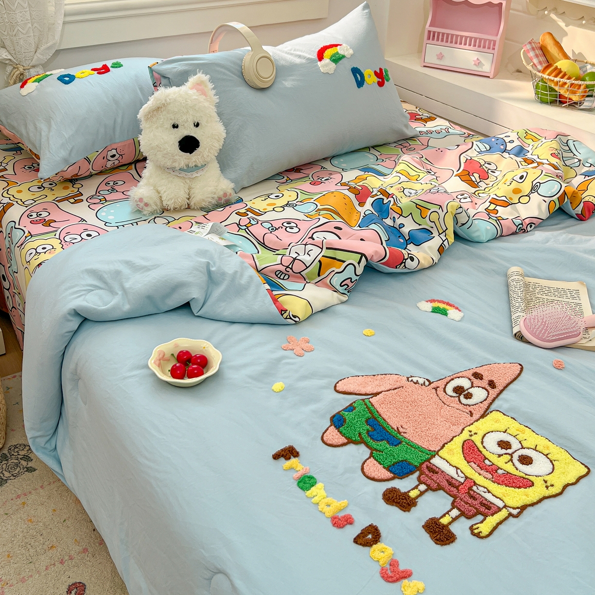 91家纺网 家纺一手货源 找家纺 （总）易辰美 2026新款水洗棉毛巾绣夏被四件套