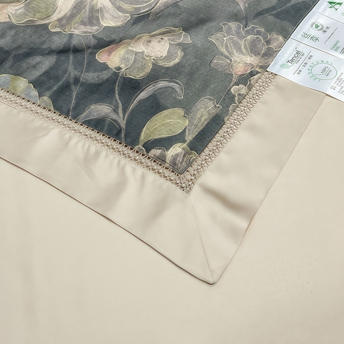 91家纺网 家纺一手货源 找家纺 欧夏家纺 2026新款兰精天丝数码印花镂空夏被空调被夏凉被薄被子可机洗 暗香