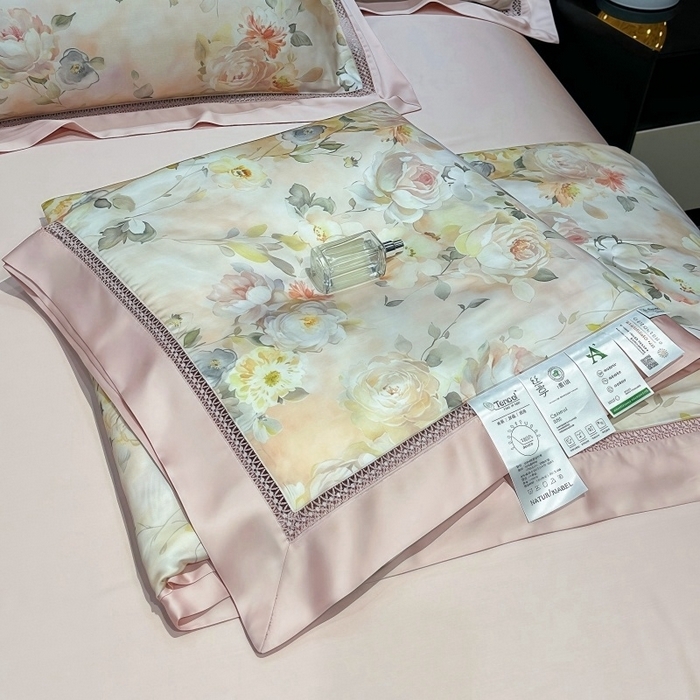欧夏家纺 2026新款兰精天丝数码印花镂空夏被空调被夏凉被薄被子可机洗 花期如梦