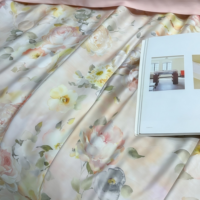 91家纺网 家纺一手货源 找家纺 欧夏家纺 2026新款兰精天丝数码印花镂空夏被空调被夏凉被薄被子可机洗 花期如梦