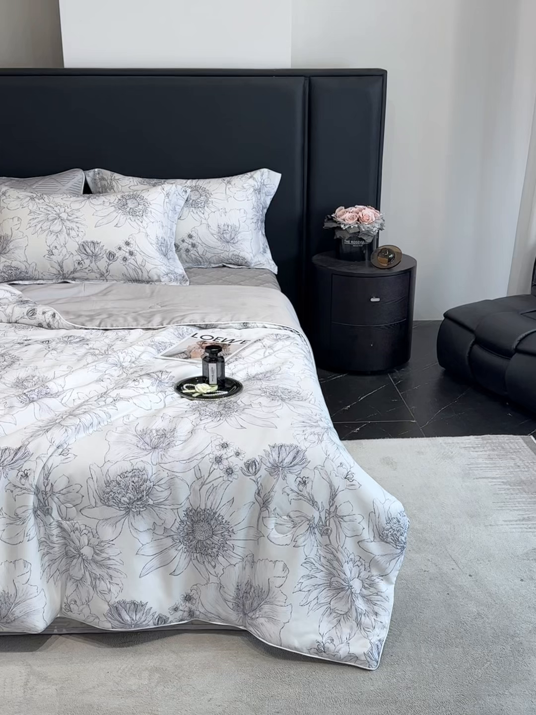 91家纺网 家纺一手货源 找家纺 吾诺家居 2026春夏新款数码印花莱赛尔天丝夏被夏凉被空调被-天印系列 青墨花影