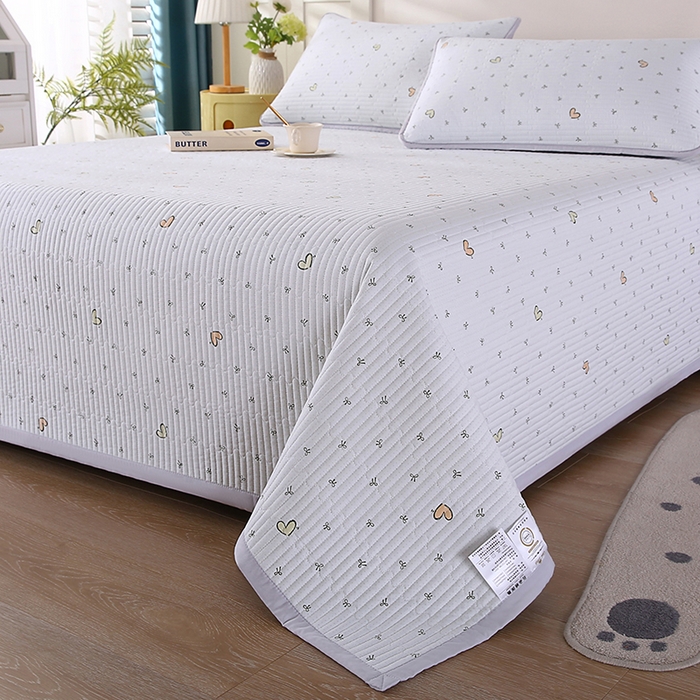 欧朵家纺 2026新款云朵棉夹棉单床盖床盖单件 爱心蝴蝶结