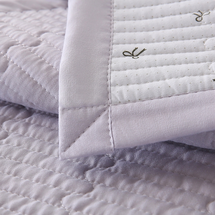 91家纺网 家纺一手货源 找家纺 欧朵家纺 2026新款云朵棉夹棉单床盖床盖单件 爱心蝴蝶结