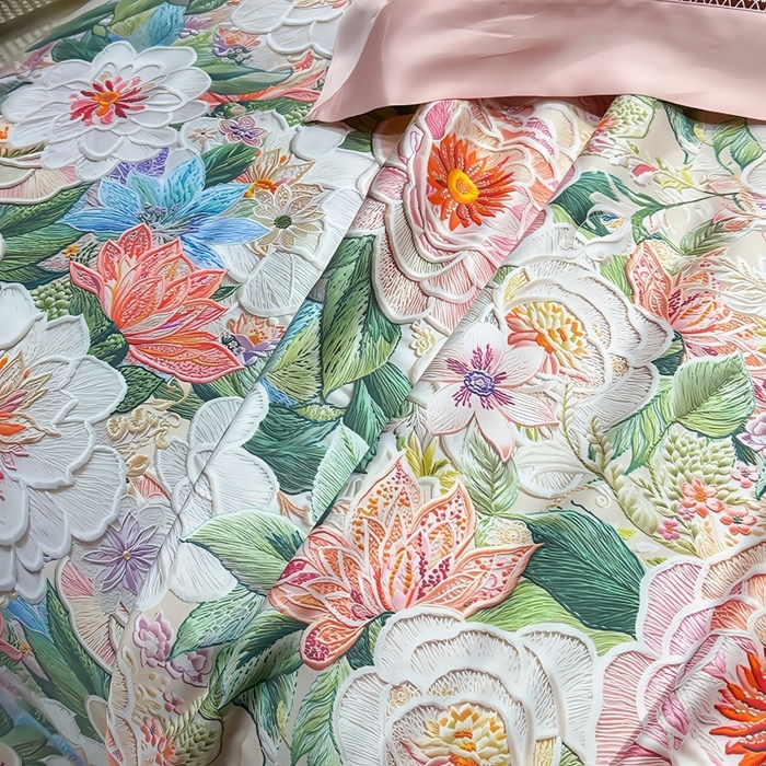 91家纺网 家纺一手货源 找家纺 欧夏家纺 2026新款兰精天丝数码印花镂空夏被空调被夏凉被薄被子可机洗 花溪