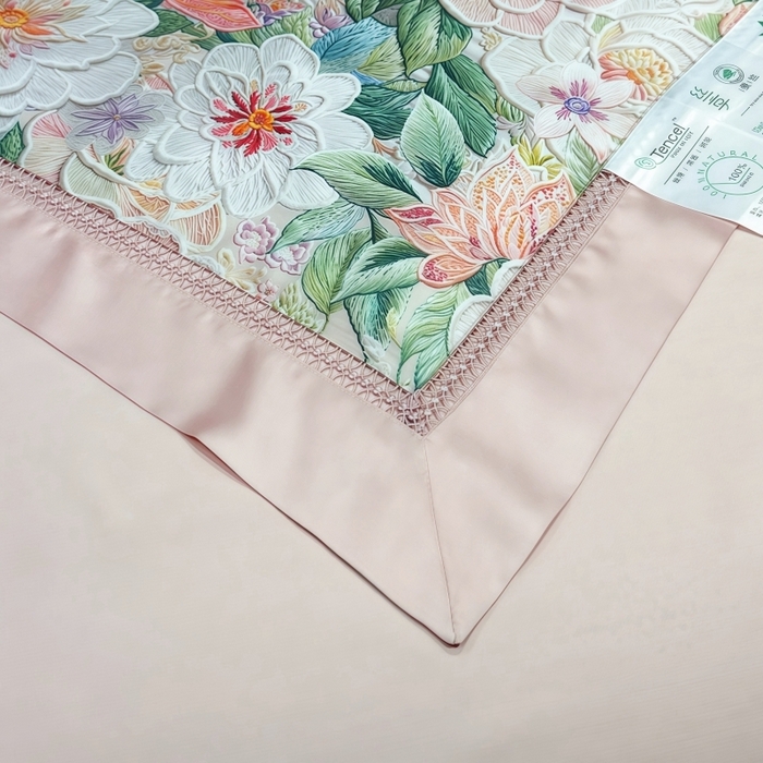 91家纺网 家纺一手货源 找家纺 欧夏家纺 2026新款兰精天丝数码印花镂空夏被空调被夏凉被薄被子可机洗 花溪