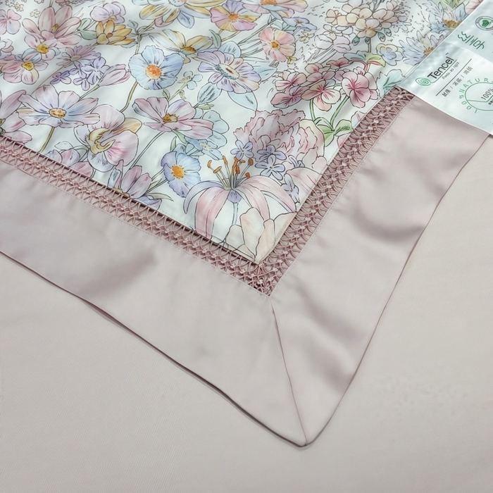 91家纺网 家纺一手货源 找家纺 欧夏家纺 2026新款兰精天丝数码印花镂空夏被空调被夏凉被薄被子可机洗 娇艳多姿