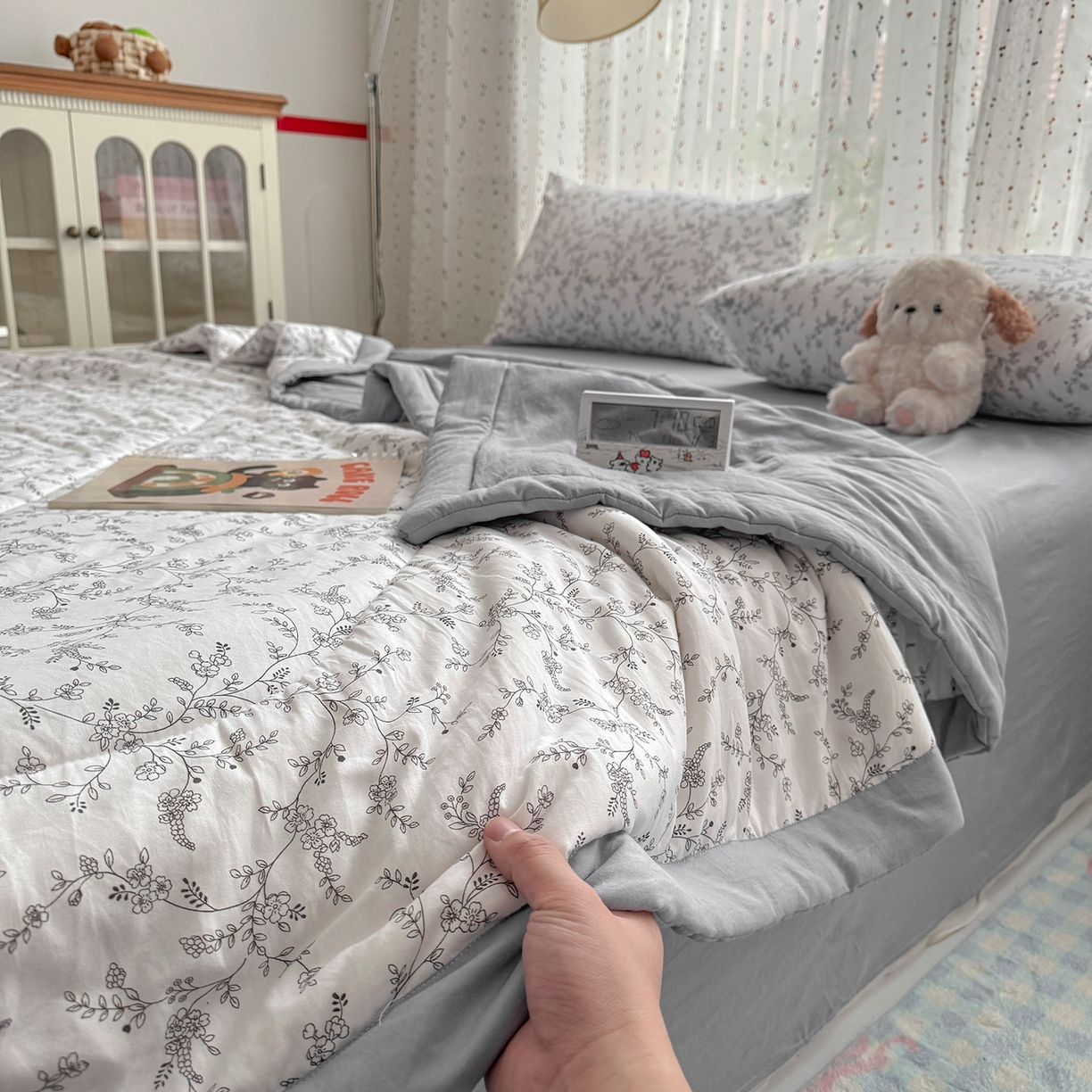 91家纺网 家纺一手货源 找家纺 尊妙被业 2026新款水洗棉棉花夏被100%新疆棉花填充包检测 晚风恋月