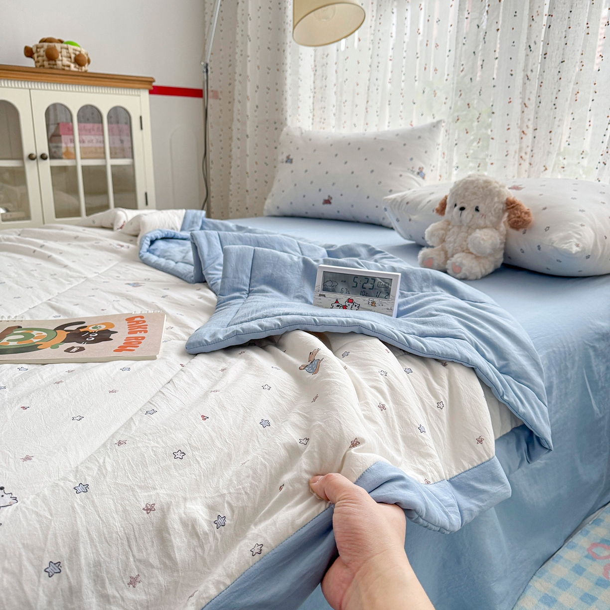 91家纺网 家纺一手货源 找家纺 尊妙被业 2026新款水洗棉棉花夏被100%新疆棉花填充包检测 小狗日记