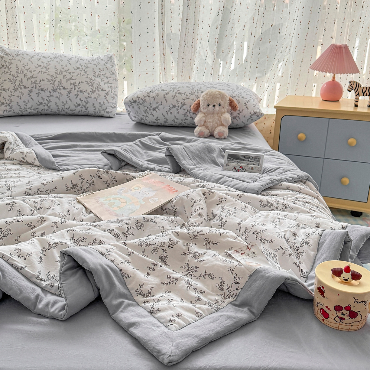 91家纺网 家纺一手货源 找家纺 尊妙被业 2026新款水洗棉棉花夏被100%新疆棉花填充包检测 晚风恋月