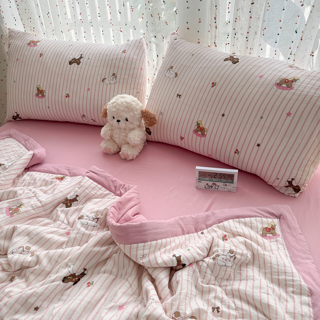 91家纺网 家纺一手货源 找家纺 尊妙被业 2026新款水洗棉棉花夏被100%新疆棉花填充包检测 童年木马