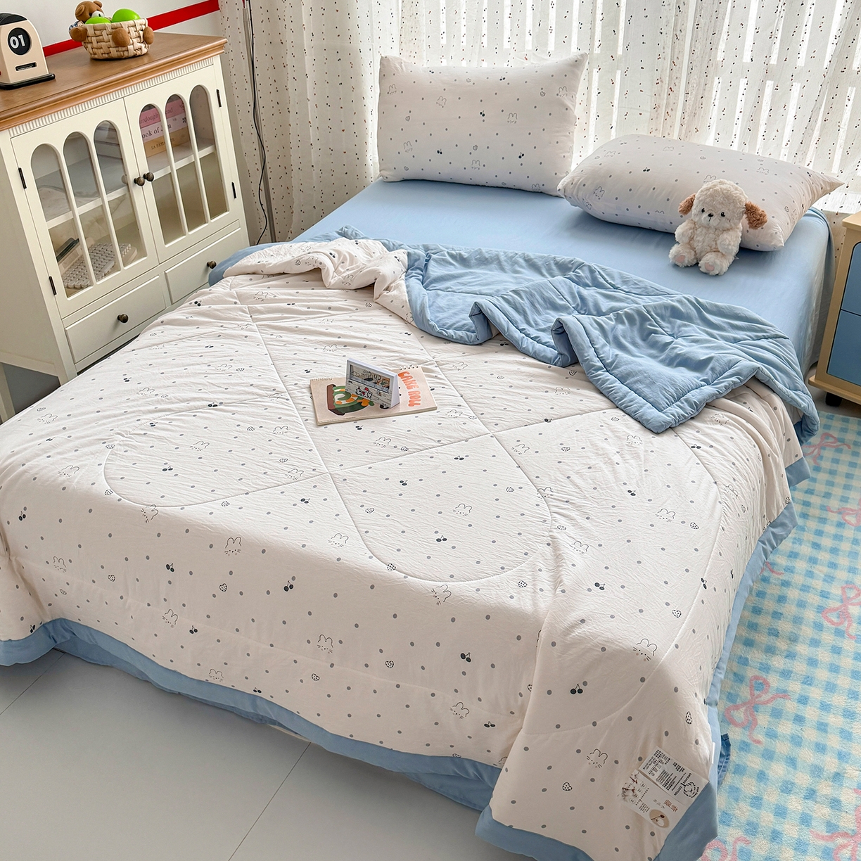 91家纺网 家纺一手货源 找家纺 尊妙被业 2026新款水洗棉棉花夏被100%新疆棉花填充包检测 舒芙蕾