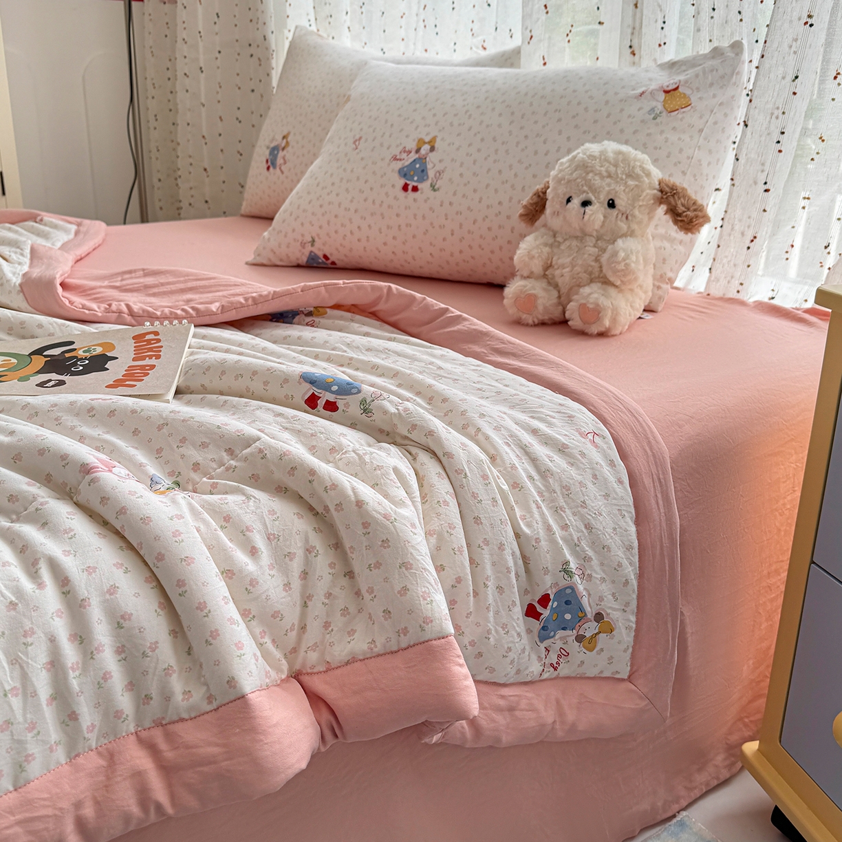 91家纺网 家纺一手货源 找家纺 尊妙被业 2026新款水洗棉棉花夏被100%新疆棉花填充包检测 甜心派派