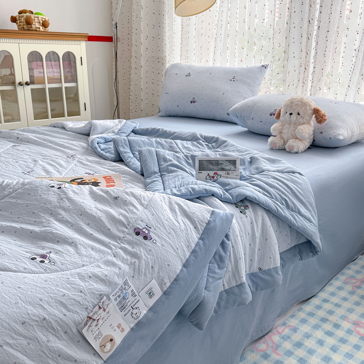 91家纺网 家纺一手货源 找家纺 尊妙被业 2026新款水洗棉棉花夏被100%新疆棉花填充包检测 旅途