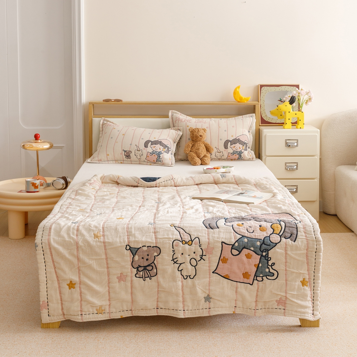 悦然毛巾被 2026新款全棉纱布儿童泡泡被夏被盖毯  晚安友会