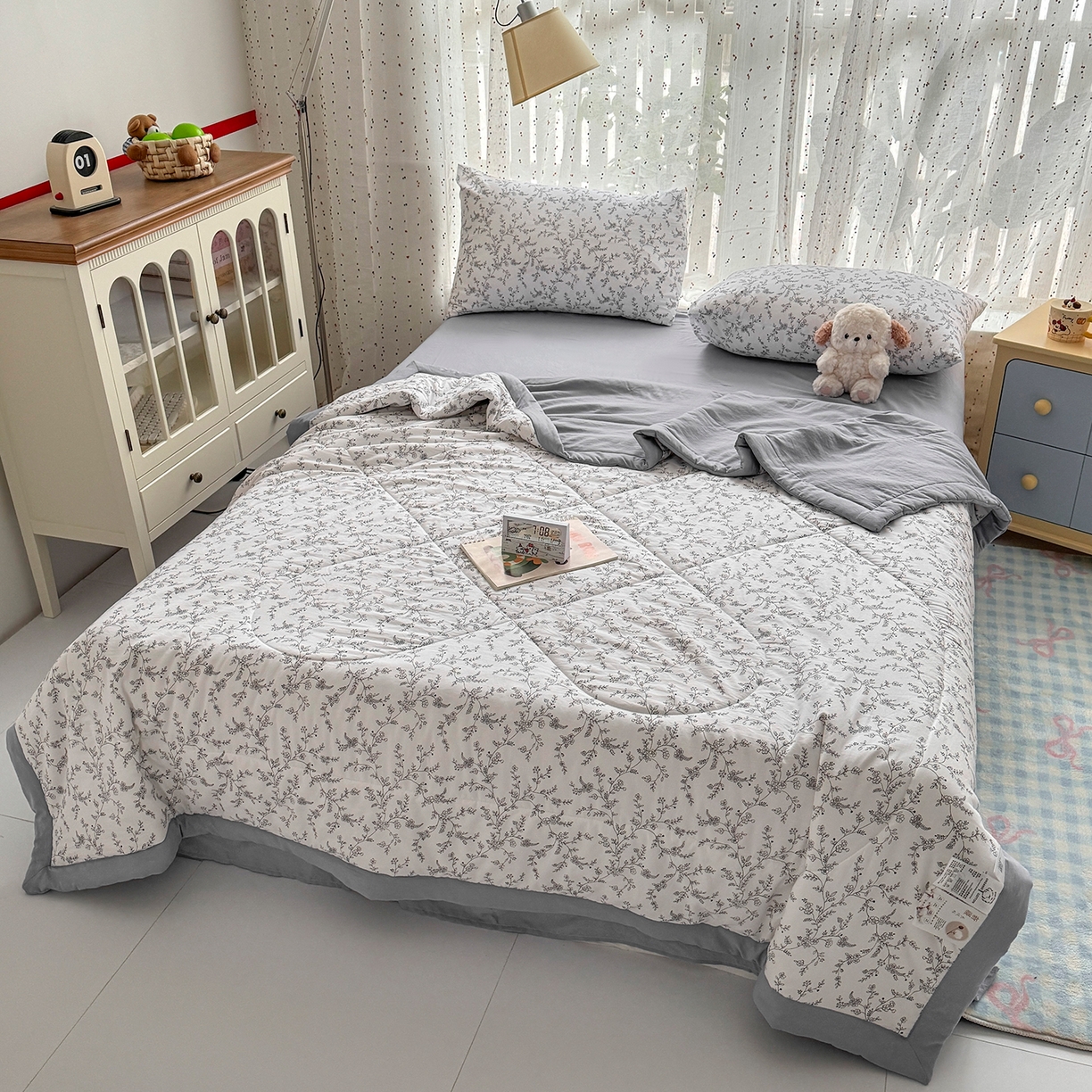 91家纺网 家纺一手货源 找家纺 尊妙被业 2026新款水洗棉棉花夏被100%新疆棉花填充包检测 晚风恋月