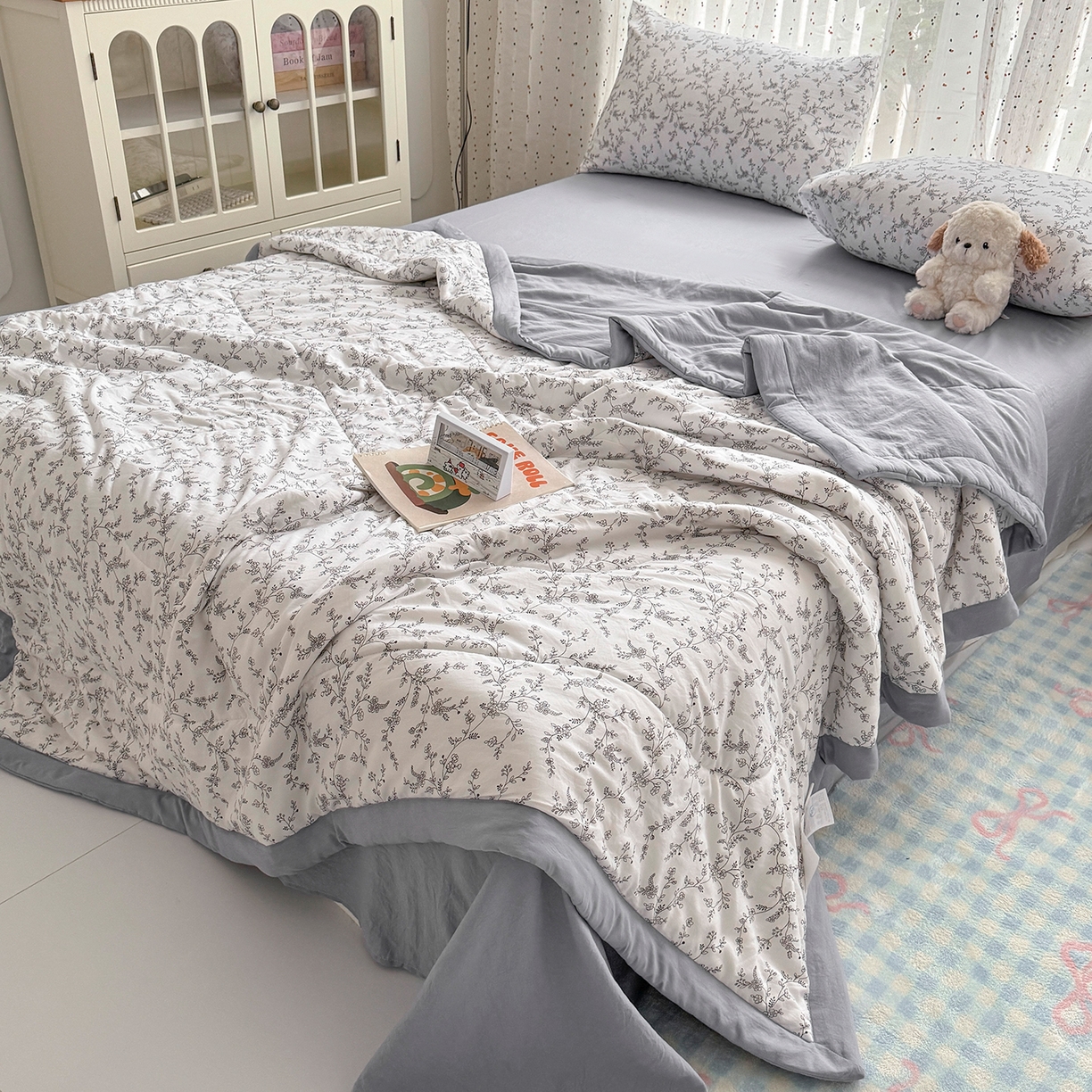 91家纺网 家纺一手货源 找家纺 尊妙被业 2026新款水洗棉棉花夏被100%新疆棉花填充包检测 晚风恋月