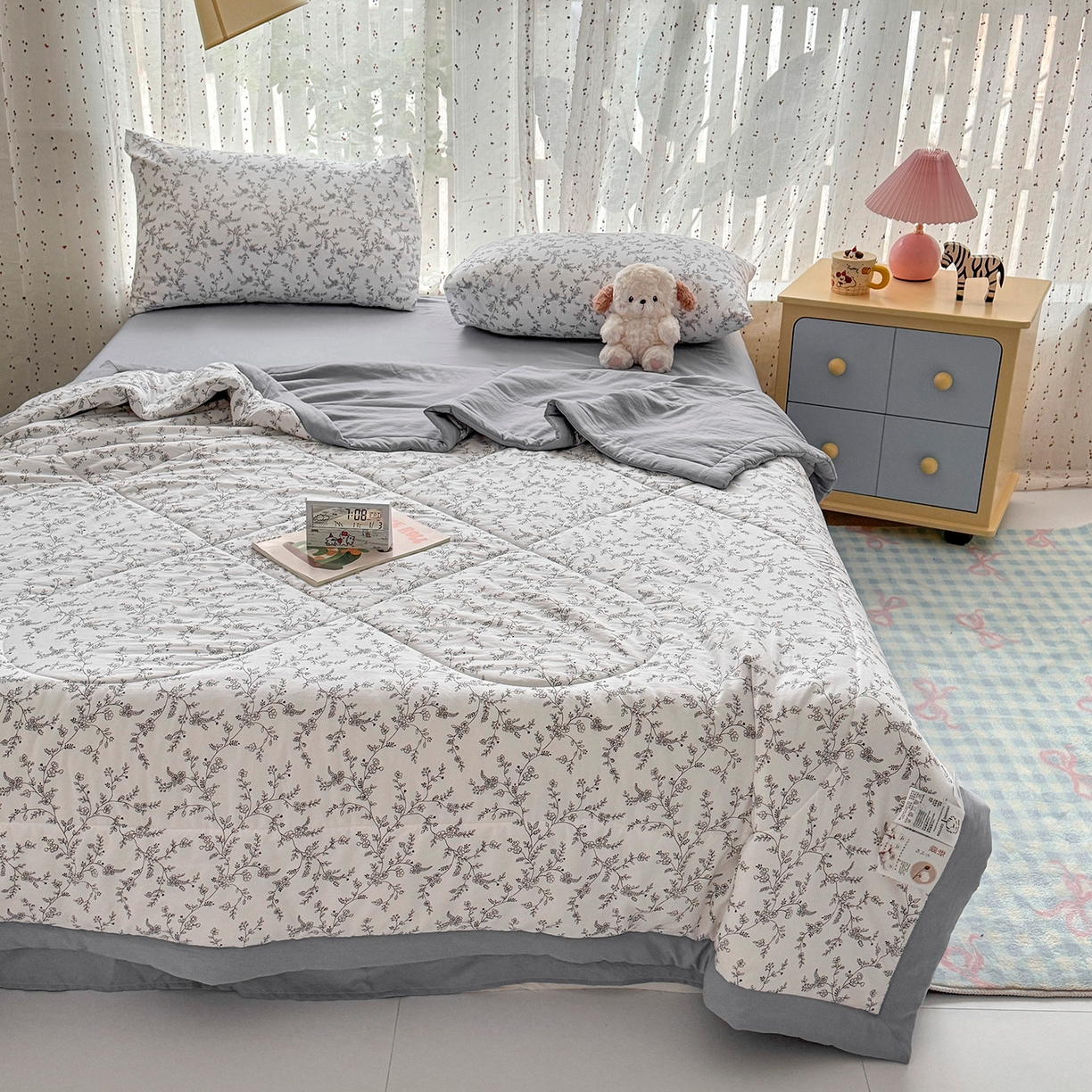 91家纺网 家纺一手货源 找家纺 尊妙被业 2026新款水洗棉棉花夏被100%新疆棉花填充包检测 晚风恋月