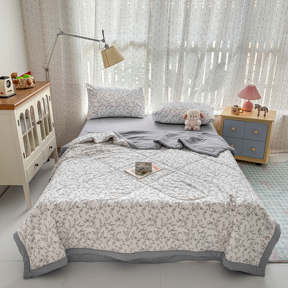 91家纺网 家纺一手货源 找家纺 尊妙被业 2026新款水洗棉棉花夏被100%新疆棉花填充包检测 晚风恋月