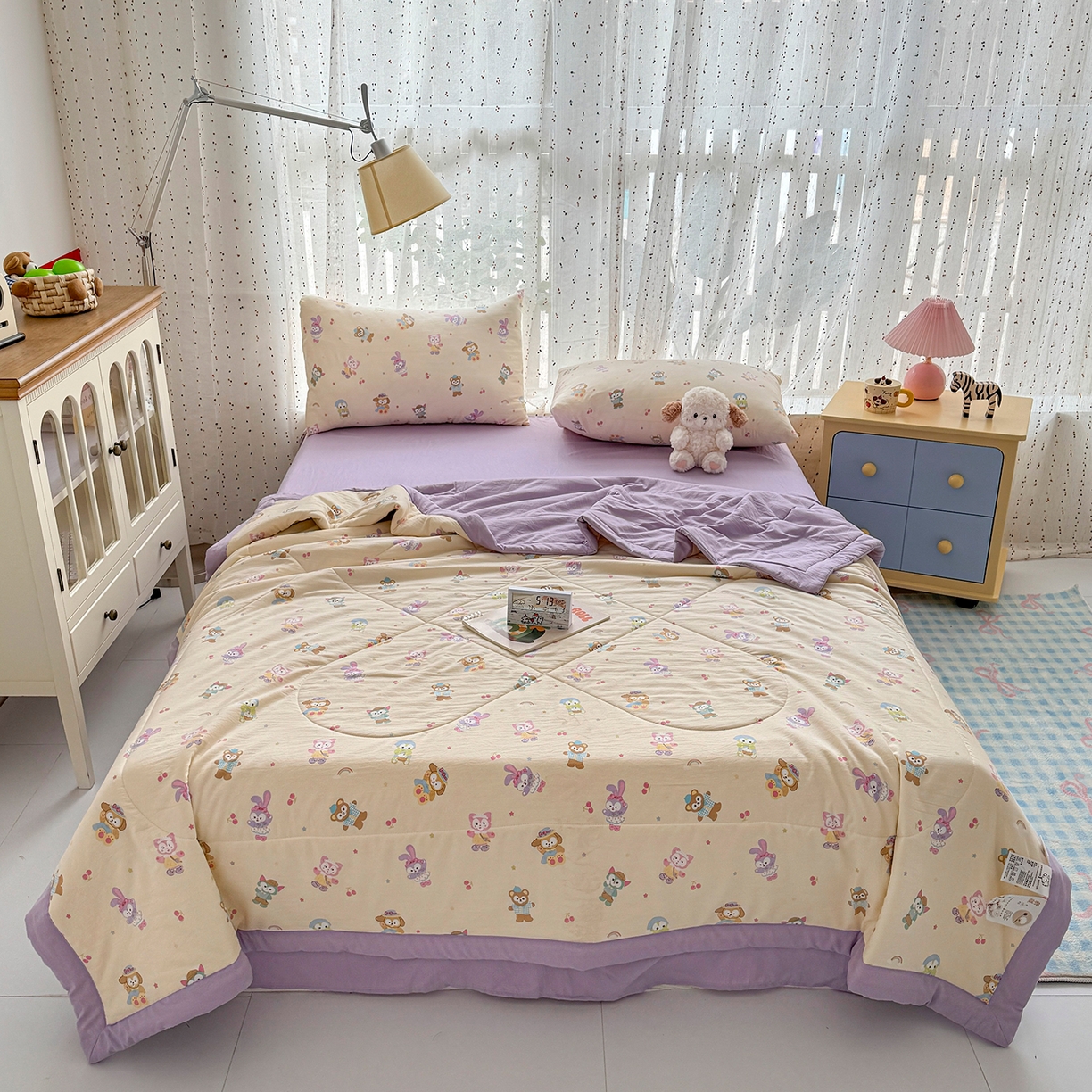 91家纺网 家纺一手货源 找家纺 尊妙被业 2026新款水洗棉棉花夏被100%新疆棉花填充包检测 露思