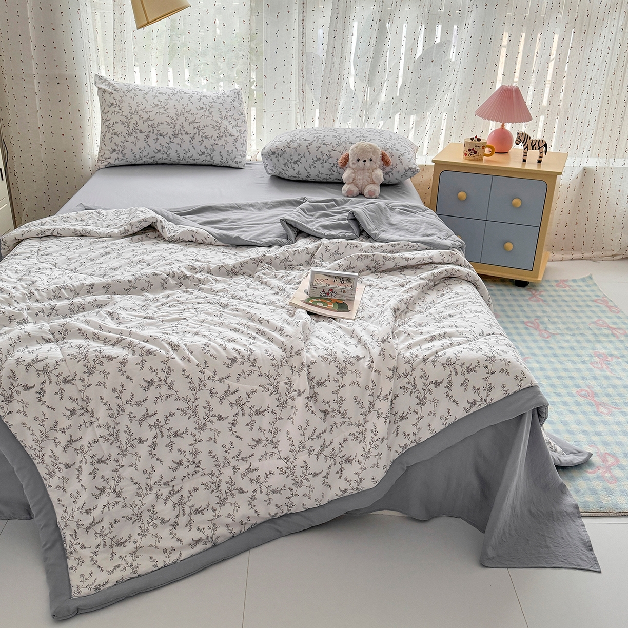 91家纺网 家纺一手货源 找家纺 尊妙被业 2026新款水洗棉棉花夏被100%新疆棉花填充包检测 晚风恋月