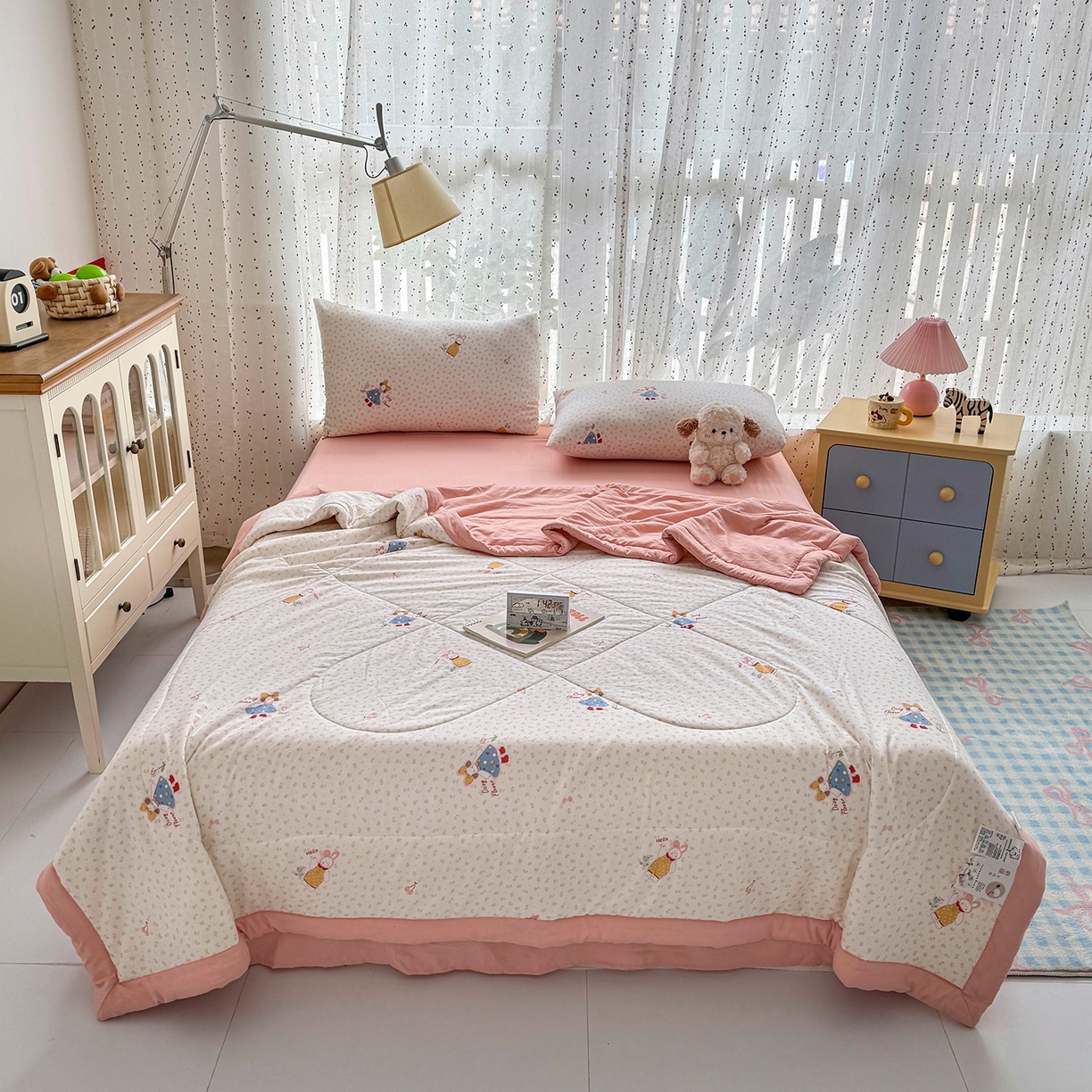 91家纺网 家纺一手货源 找家纺 尊妙被业 2026新款水洗棉棉花夏被100%新疆棉花填充包检测 甜心派派