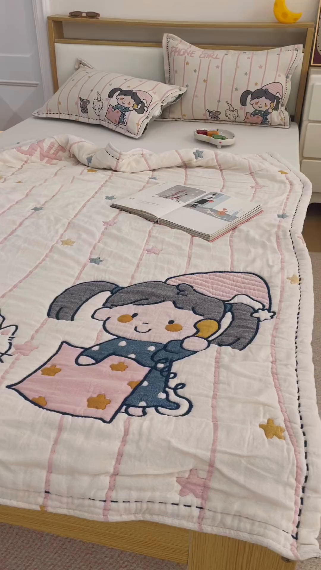 91家纺网 家纺一手货源 找家纺 悦然毛巾被 2026新款全棉纱布儿童泡泡被夏被盖毯  晚安友会