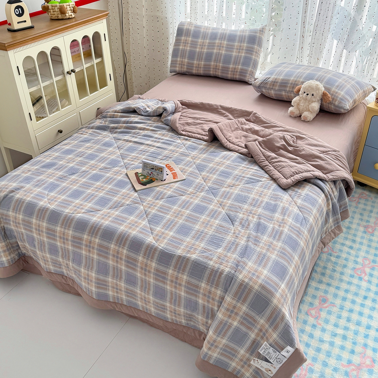 91家纺网 家纺一手货源 找家纺 尊妙被业 2026新款水洗棉棉花夏被100%新疆棉花填充包检测 水洗格