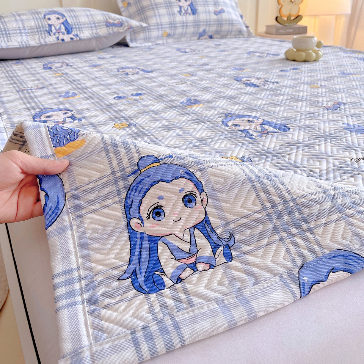 91家纺网 家纺一手货源 找家纺 （总）金鑫汇家纺 2026春夏新款成人床新花型老粗布夹棉床盖软凉席席子可以机洗