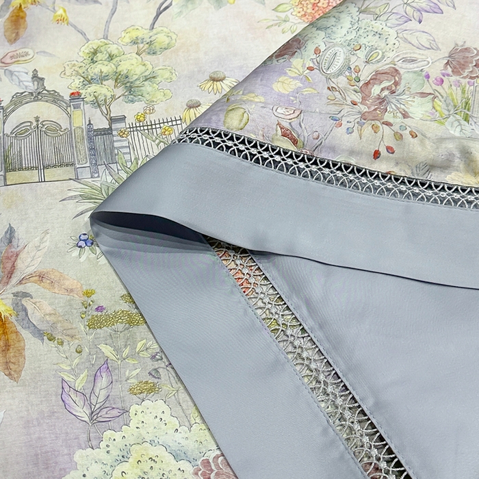 91家纺网 家纺一手货源 找家纺 欧夏家纺 2026新款兰精天丝数码印花镂空夏被空调被夏凉被薄被子可机洗 卡芙庄园-紫