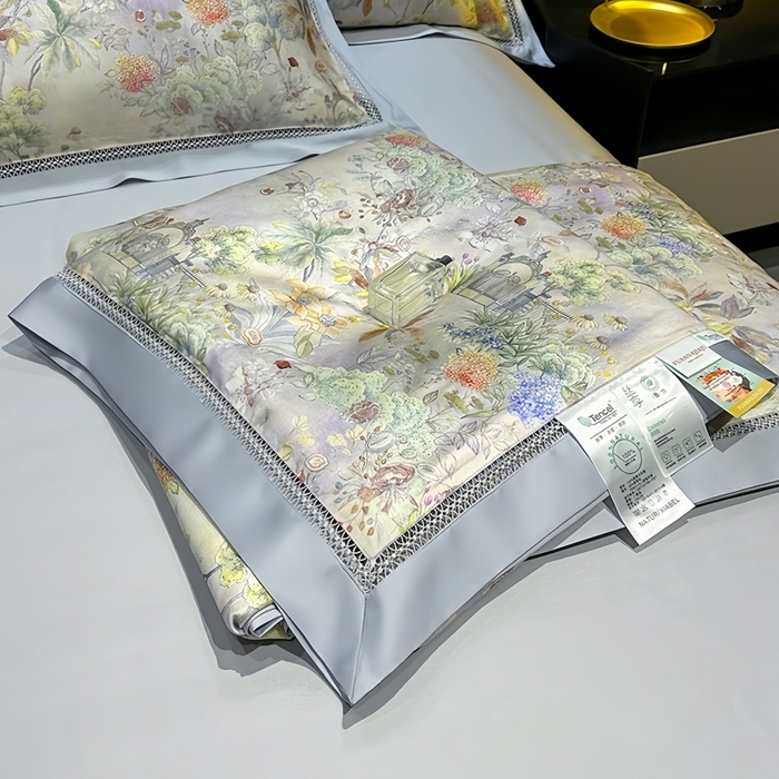 91家纺网 家纺一手货源 找家纺 欧夏家纺 2026新款兰精天丝数码印花镂空夏被空调被夏凉被薄被子可机洗 卡芙庄园-紫