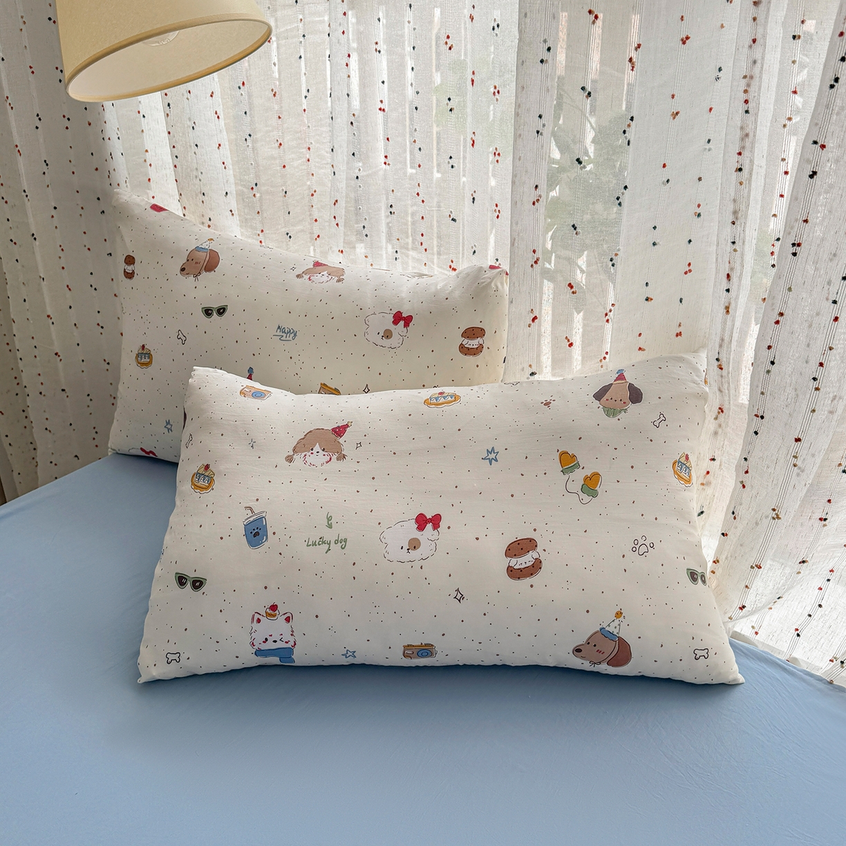 91家纺网 家纺一手货源 找家纺 尊妙被业 2026新款水洗棉棉花夏被100%新疆棉花填充包检测 萌趣小狗