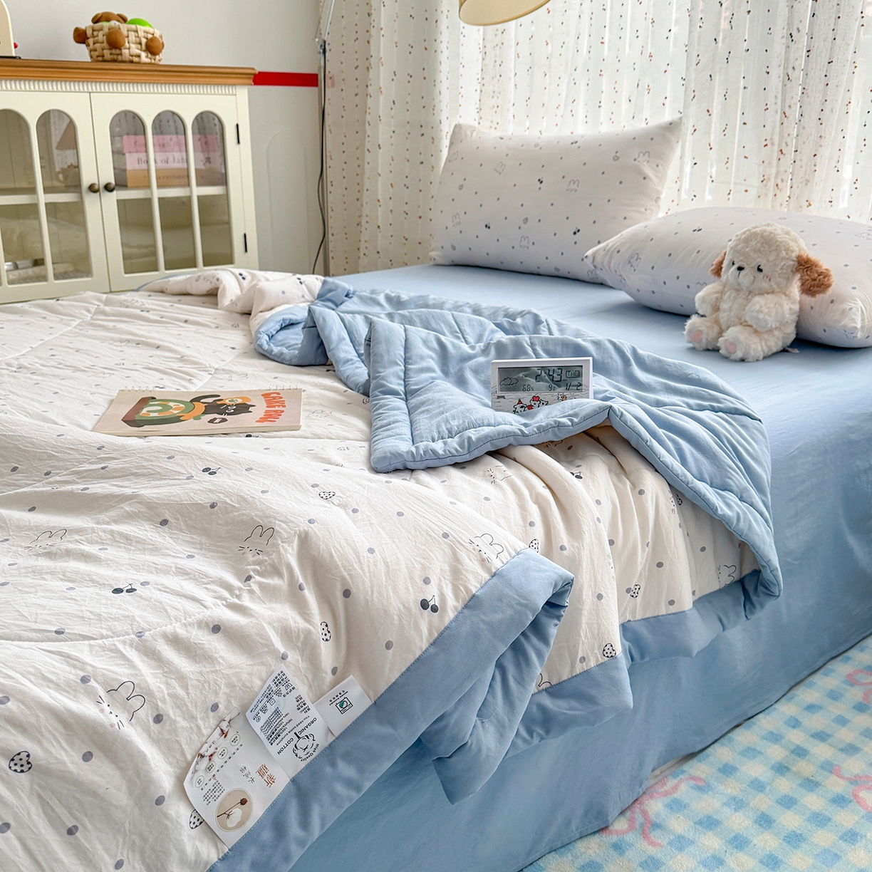 91家纺网 家纺一手货源 找家纺 尊妙被业 2026新款水洗棉棉花夏被100%新疆棉花填充包检测 舒芙蕾