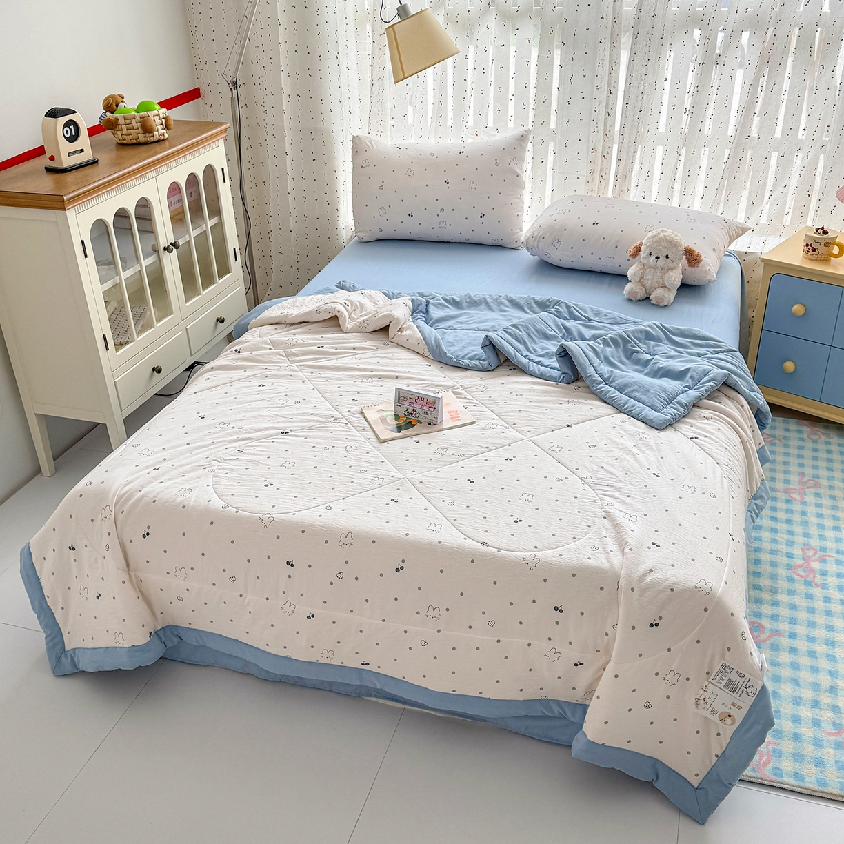 91家纺网 家纺一手货源 找家纺 尊妙被业 2026新款水洗棉棉花夏被100%新疆棉花填充包检测 舒芙蕾