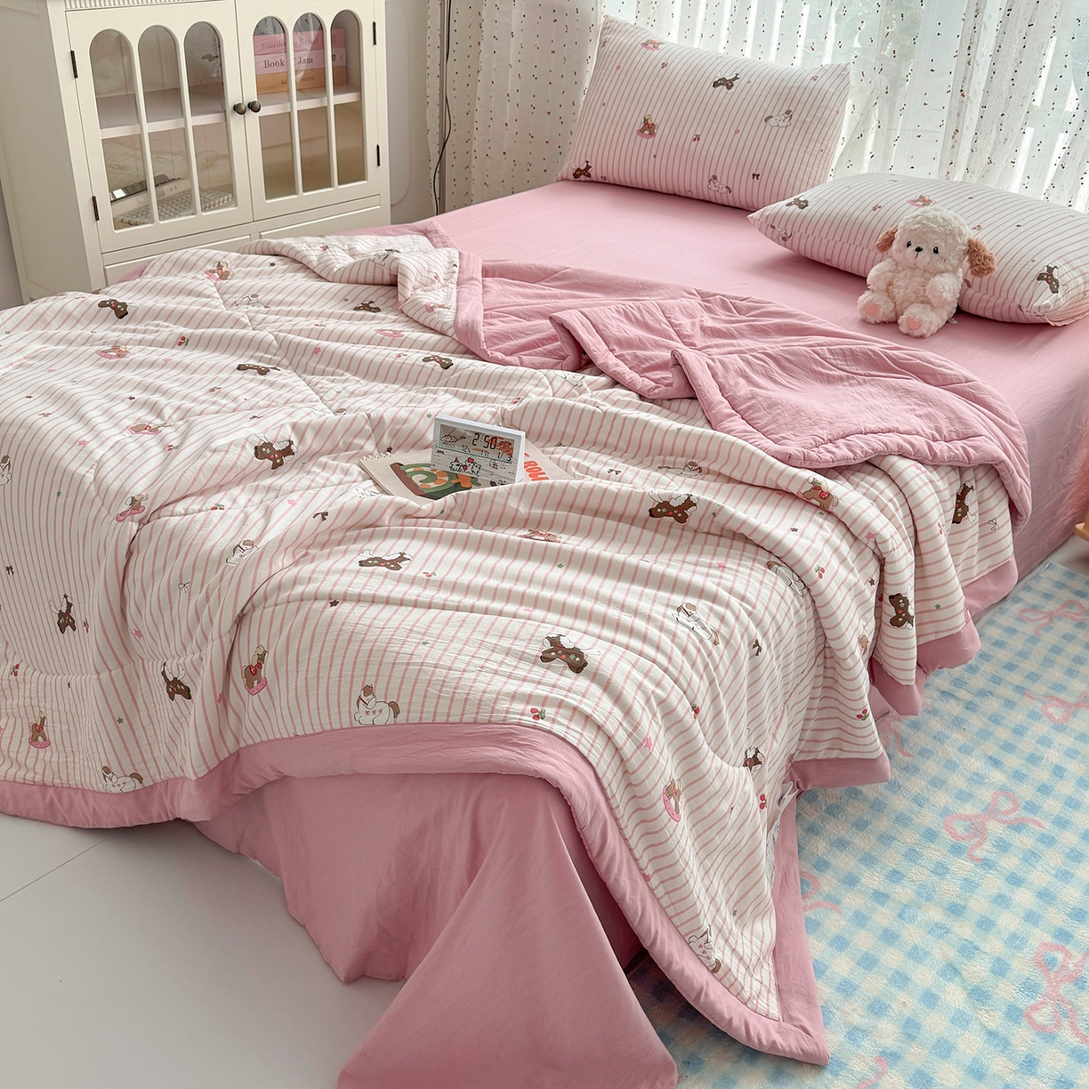 91家纺网 家纺一手货源 找家纺 尊妙被业 2026新款水洗棉棉花夏被100%新疆棉花填充包检测 童年木马