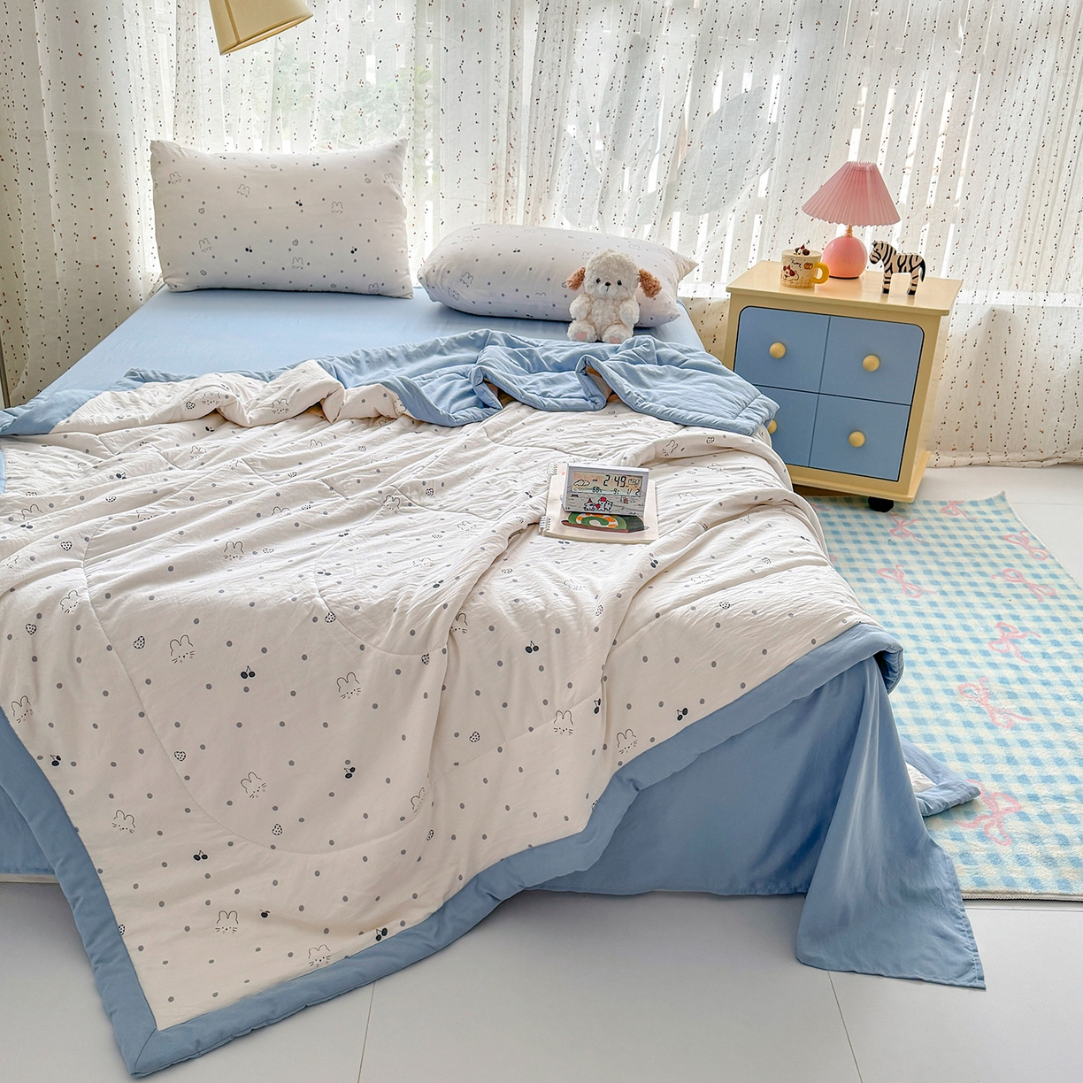 91家纺网 家纺一手货源 找家纺 尊妙被业 2026新款水洗棉棉花夏被100%新疆棉花填充包检测 舒芙蕾