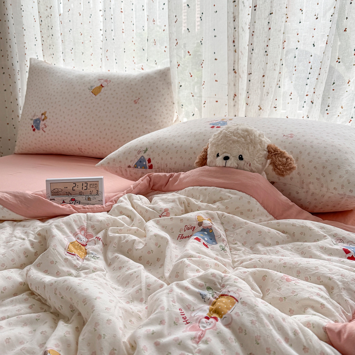 91家纺网 家纺一手货源 找家纺 尊妙被业 2026新款水洗棉棉花夏被100%新疆棉花填充包检测 甜心派派