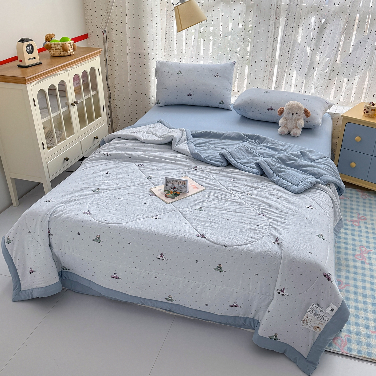 91家纺网 家纺一手货源 找家纺 尊妙被业 2026新款水洗棉棉花夏被100%新疆棉花填充包检测 旅途