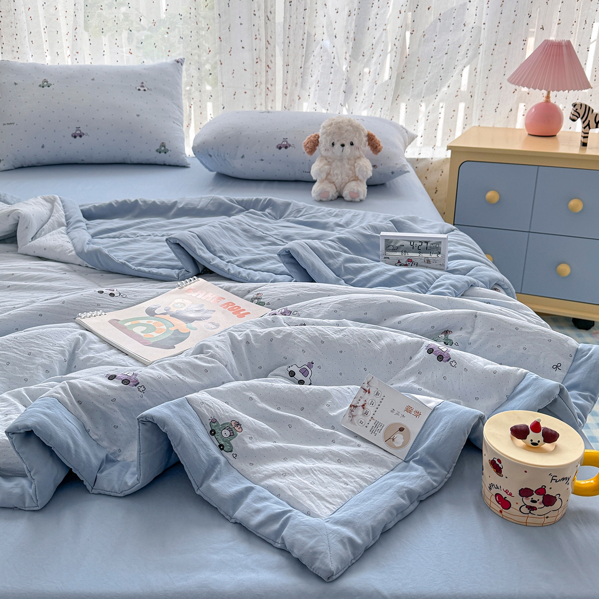 91家纺网 家纺一手货源 找家纺 尊妙被业 2026新款水洗棉棉花夏被100%新疆棉花填充包检测 旅途