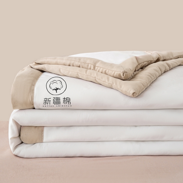 91家纺网 家纺一手货源 找家纺 （总）憨豆  2026新款撞色双拼新疆棉花被夏被无印风水洗棉空调被夏凉被子（常年有货）